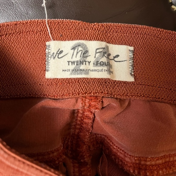 Free People We The Free Pull On Corduroy Flare Pants Burnt Orange Size 24 - Picture 7 of 7